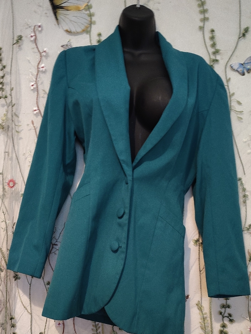 Women’s Teal Shawl Collar Blazer Jacket